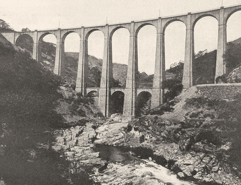 LOZÈRE. Villefort- Viaduc de I'Altier 1903 old antique vintage print picture